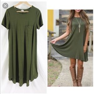 LuLaRoe Carly Dress - Olive Green